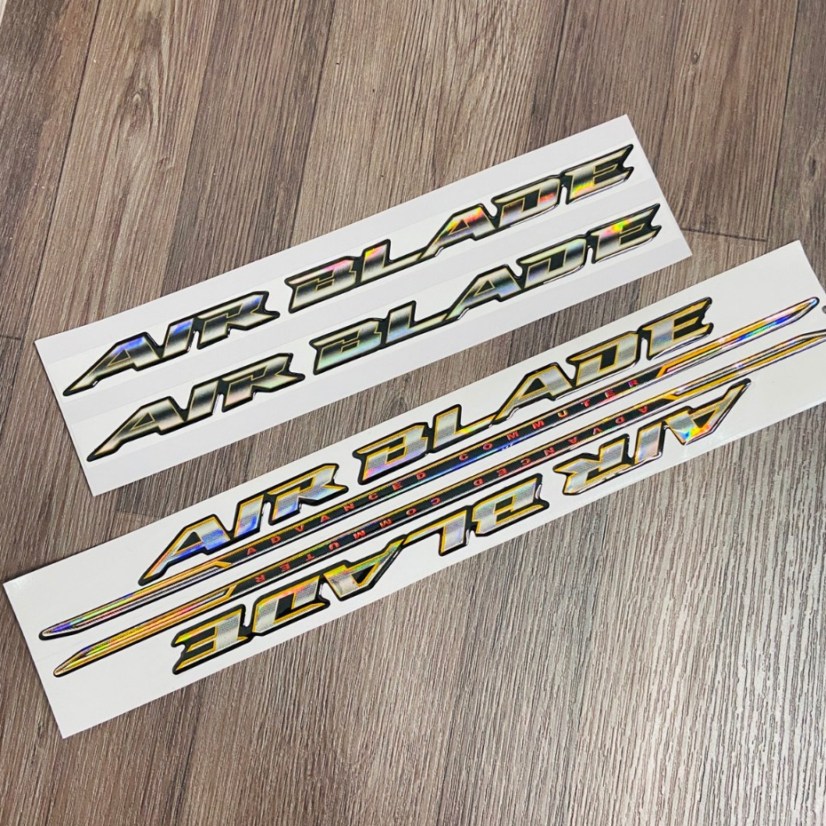Bộ tem chữ nổi AIR BLADE dán xe AB thái và AB việt các đời, chất liệu nhụa dẻo decal dán xe