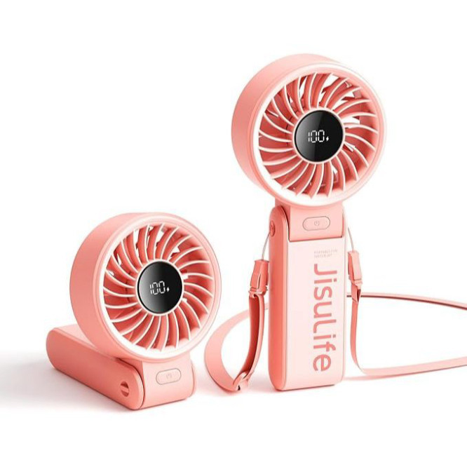 Quạt cầm tay mini Jisulife Life 7 ABS 5 cấp độ gió 3600mAh/5000mAh - Sử dụng liên tục 12h/18h