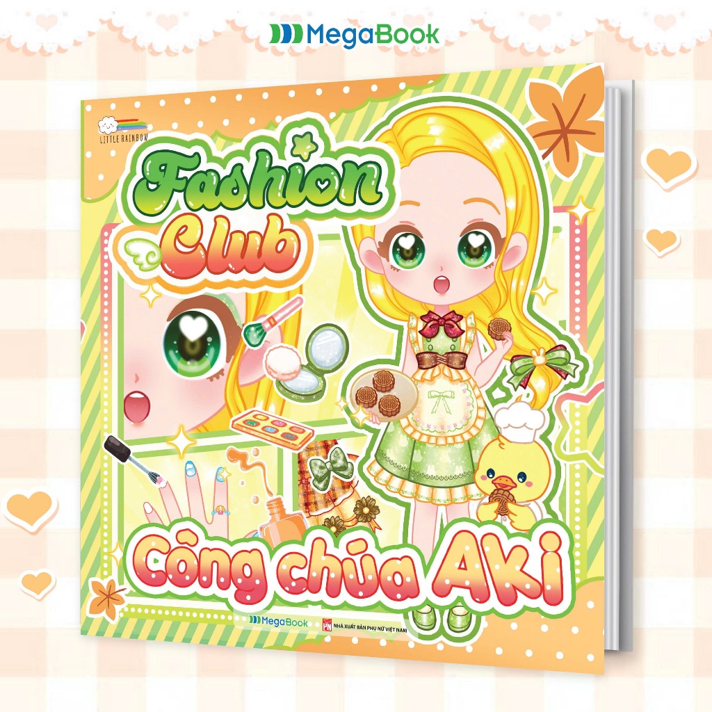 Sách Fashion Club - Công chúa Aki (Bóc dán hơn 200+ stickers váy, phụ kiện xinh đẹp) cho bé gái