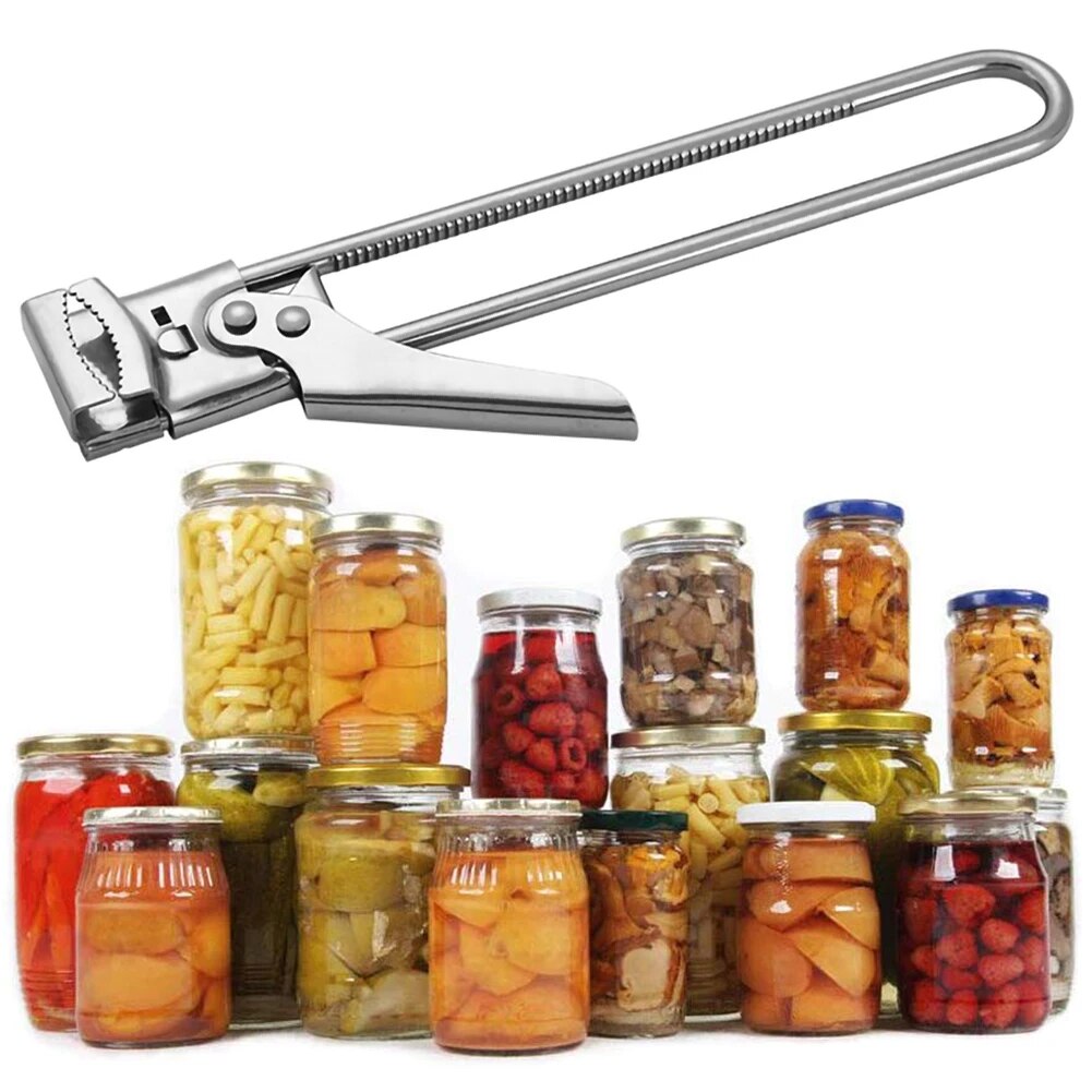 Adjustable Multi-Function Bottle Cap Opener Stainless Steel Lids Off Jar Opener Labor-Saving Screw Can Opener For Kitchen Tools