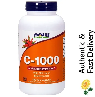 [SG] Now Foods Vitamin C 1000 mg, With 100mg Bioflavanoids, 250 Capsules [Antioxidant & Immune Support]