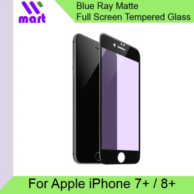 Apple iPhone 8 Plus Tempered Glass Blueray Matte Screen Protector Anti Blue Light Ray Matte (Black)