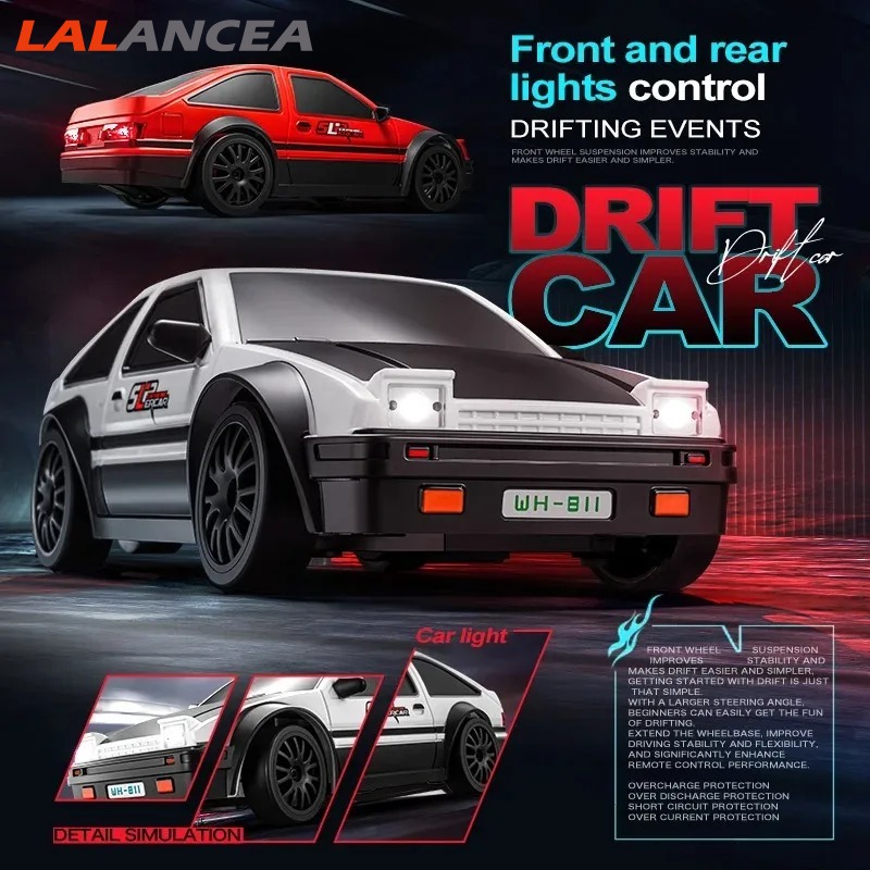 1:24 Scale Remote Control Car 4WD 2.4G RC Drift Racing Car With Front And Rear Lights High Speed Model Vehicle Toys Gifts For Kids ราคา 483 บาท*ส่งฟรี