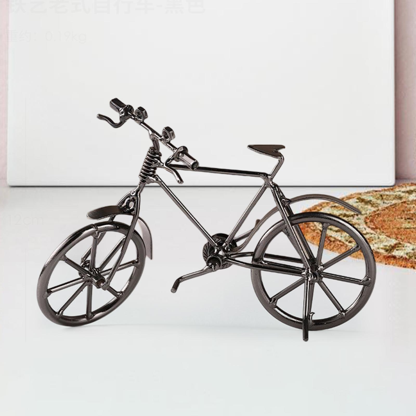 acituna Bike Model Metal Classic Miniature Figurines Indoor Crafts Office Ornaments