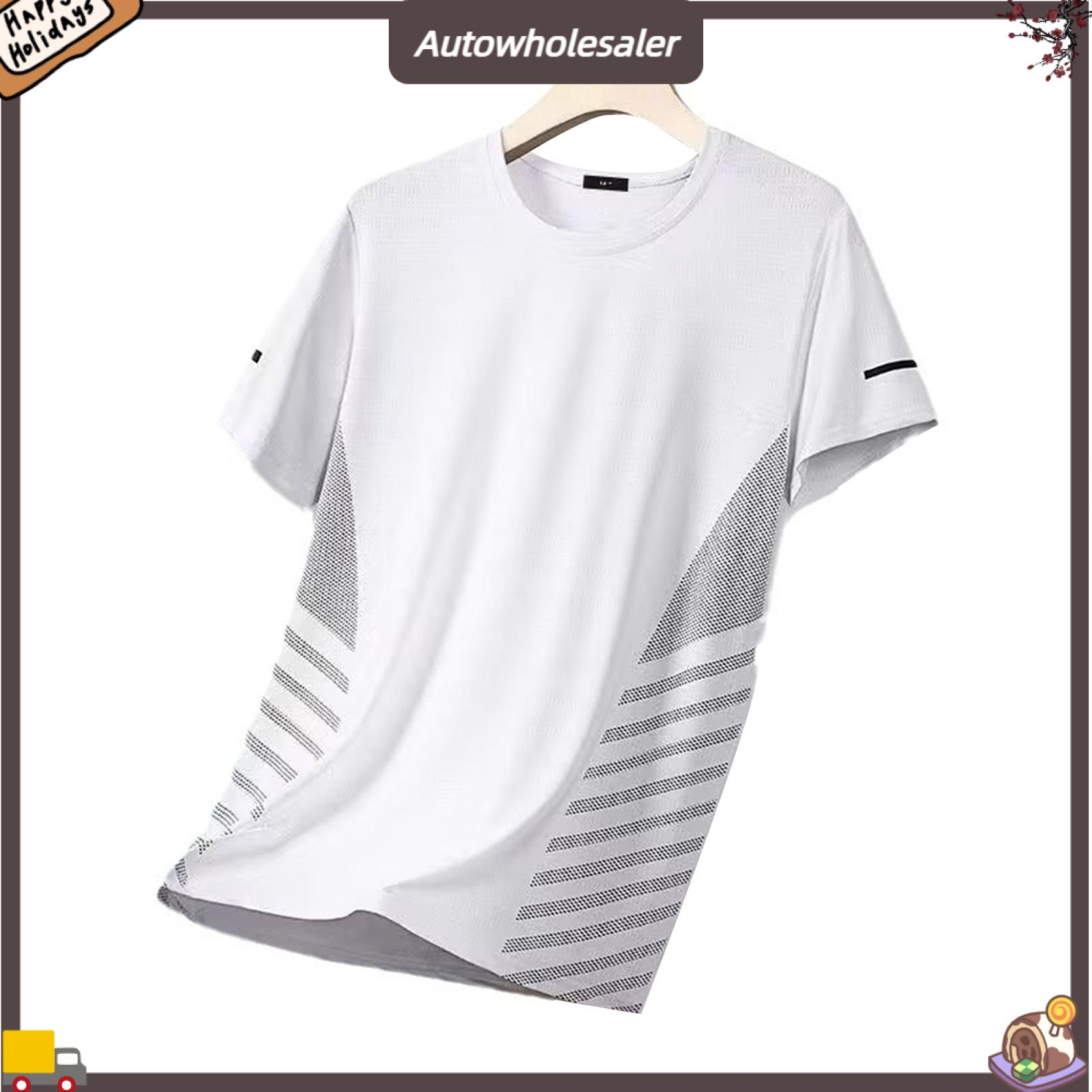 Autowholesaler Men Gym Running Shirt Men Athletic T-shirt Men's Quick-dry Breathable Mesh T-shirt Loose Fit Athletic Tee for Jogging Gym Fitness Training Outdoor Workouts – Lightweight Summer Sports Shirt - 4