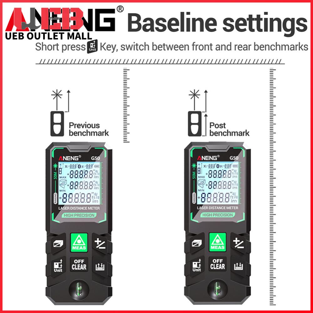 UEB เครื่องวัดระยะพกพาแบบสมาร์ทด้วยเทคโนโลยีเลเซอร์สำหรับสถาปนิกและช่าง DIY ราคา 579 บาท*ส่งฟรี