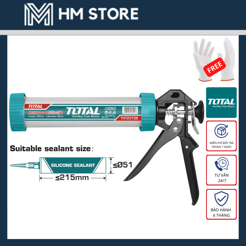 DỤNG CỤ BƠM SILICOL THÂN NHÔM TOTAL - HÀNG CHÍNH HÃNG - HM LOCK