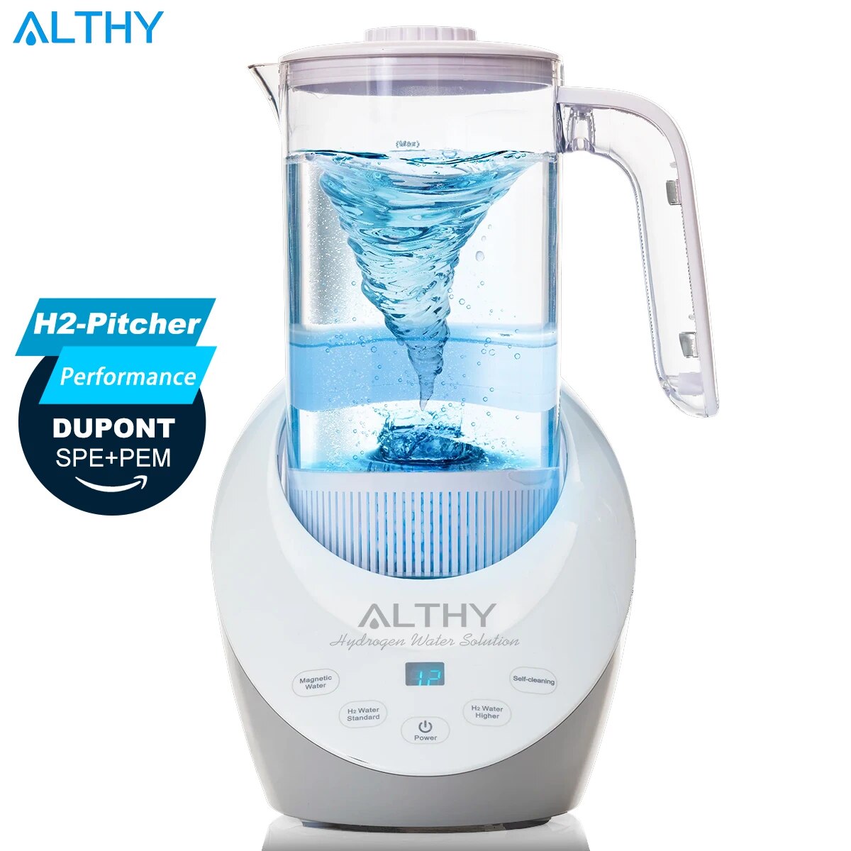 ALTHY Hydrogen Water Pitcher Generator Machine Jug SPE PEM Technology. Balanced Purified Water PH Levels /Calcium Sulfite filter ราคา 1,200 บาท*ส่งฟรี