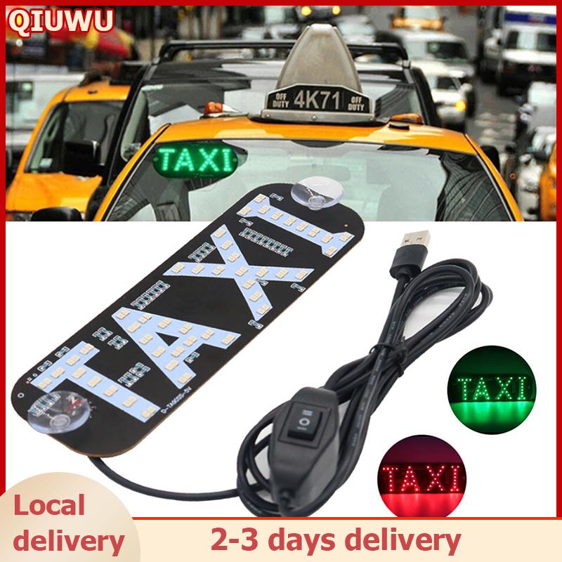 QIUWU Taxi ánh sáng, màu sắc kép taxi dẫn đăng ký trang trí, 2 màu thay đổi taxi dẫn ánh sáng, móc trên cửa sổ xe với USB (màu đỏ và màu xanh lá cây, USB)