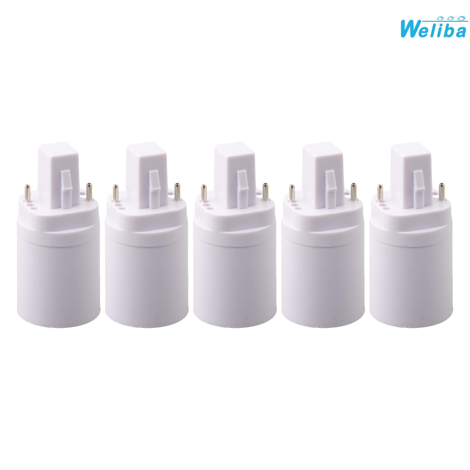 【Weliba】 5PCS G24 to E27 Light Bulb Socket Converter 2 Pin Male to Edison Screw Female [New Home Products Hot Sale] ราคา 195 บาท*ส่งฟรี