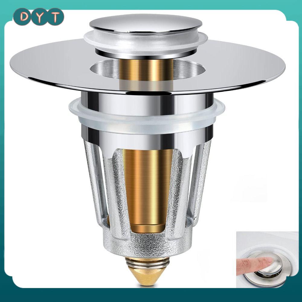 DYT Bật lên Nút chặn bồn rửa với bộ giữ tóc Đồng Bộ lọc cống bồn rửa Phổ quát Không tràn Nắp thoát nước đa năng Phòng tắm