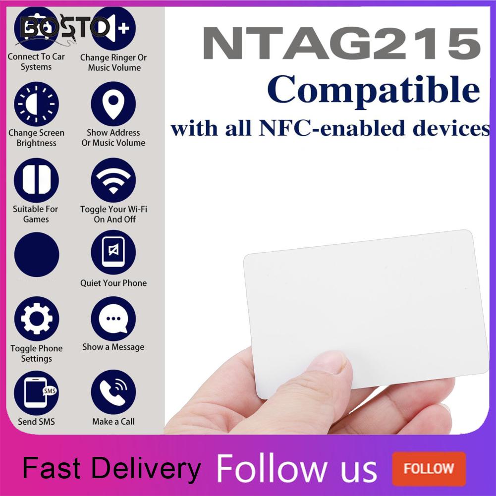 Bosto 20pcs NFC thẻ phù hợp cho điện thoại iOS và hỗ trợ NFC các thiết bị lập trình rewritable Thẻ trắng hỗ trợ cho Ntag215