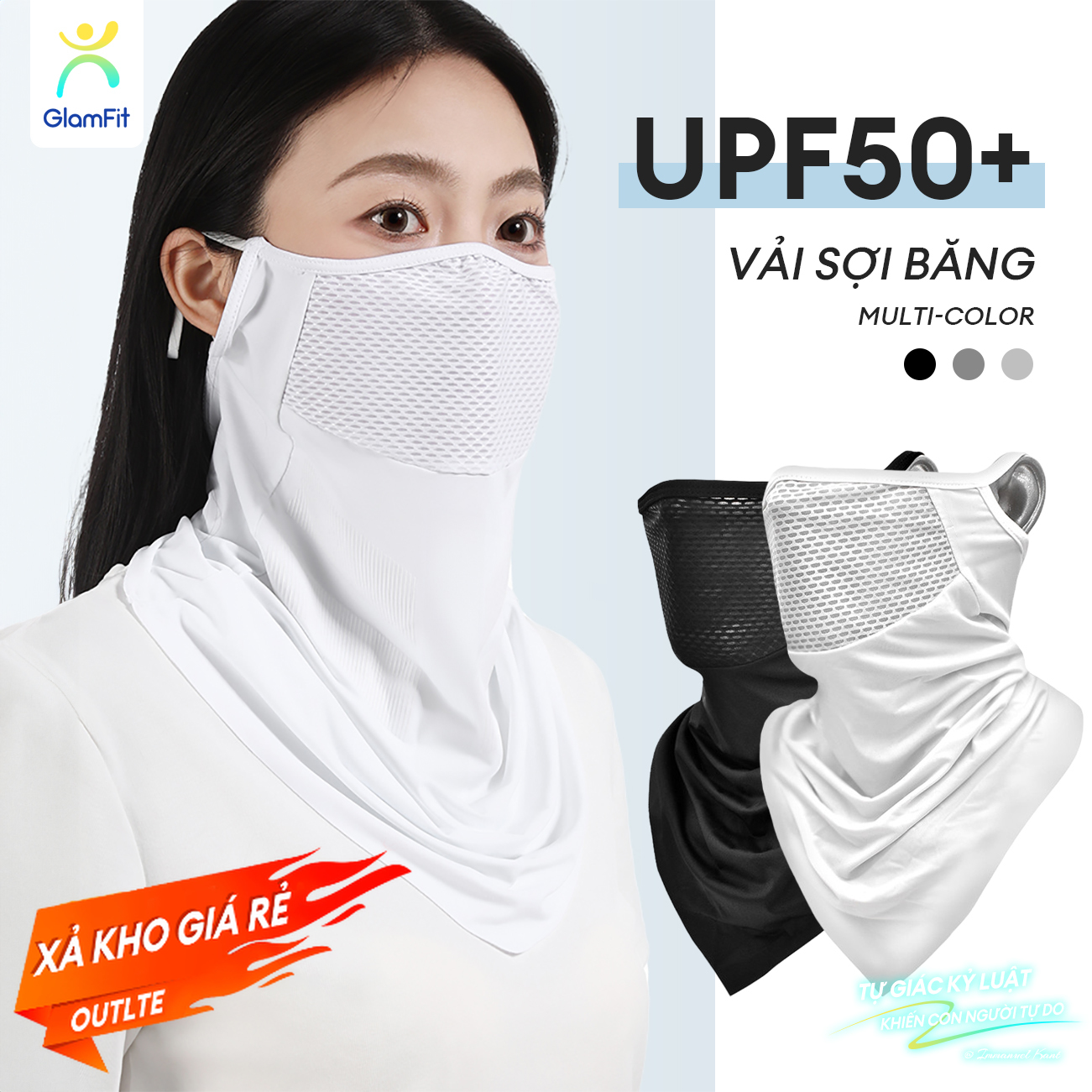 Khẩu trang che nắng Vải lụa lạnh Bảo vệ mặt Đi xe đạp Chống tia UV Thể thao ngoài trời