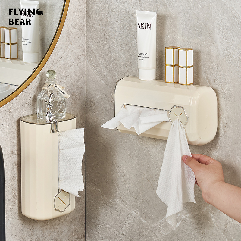 Bay gấu tối giản hiện đại Treo Tường Hộp khăn giấy lau mặt cho phòng tắm
