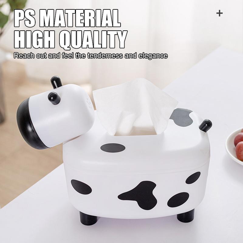 Đáng yêu hình con bò hộp đựng khăn giấy với tăm hộp đựng khăn giấy bò bao gồm máy chia nhả tăm