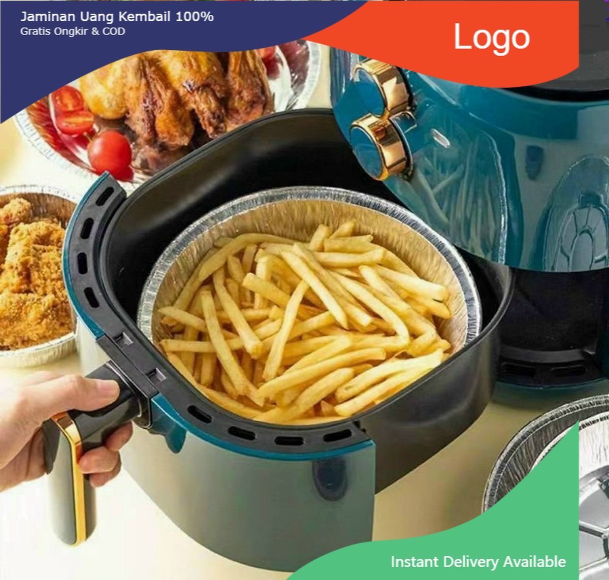 Combo 100 đĩa bạc 22cm lót nồi chiên không dầu - set 100 đĩa bạc 22cm