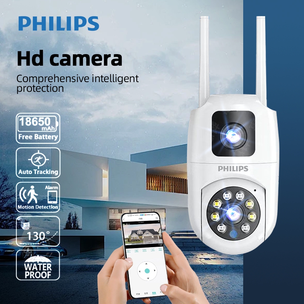 Philips Cctv Camera Wireless Cctv Camera Wifi Full Hd 8Mp Cctv Camera 360 Degree Rotating Tracking ราคา 1,099 บาท*ส่งฟรี