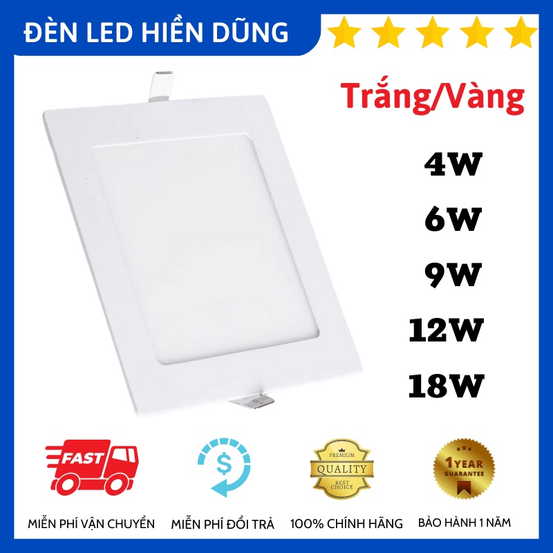 Đèn led downlight âm trần vuông 4w 6w 9w 12w 18w siêu mỏng #âmtrần