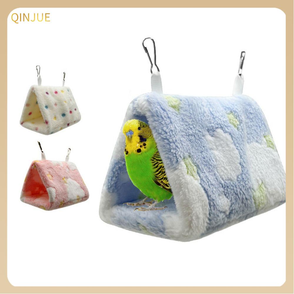 QINJUE Lót lông cừu Lồng treo cho vẹt Chống nhai Ấm cúng Nhà của chuột hamster Di động Mềm mại Lồng chim mini cho thú cưng Chim