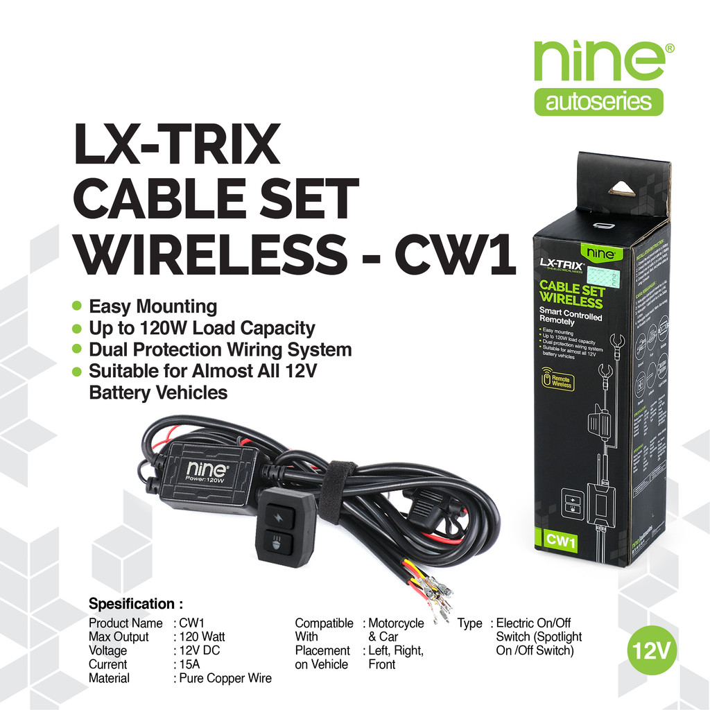 LX-TRIX Saklar Wireless tanpa Kabel Smart Switch Remote 120W Proteksi PNP CW1 - NINE AUTOSERIES Harga 269,900 rupiah*Gratis Ongkir