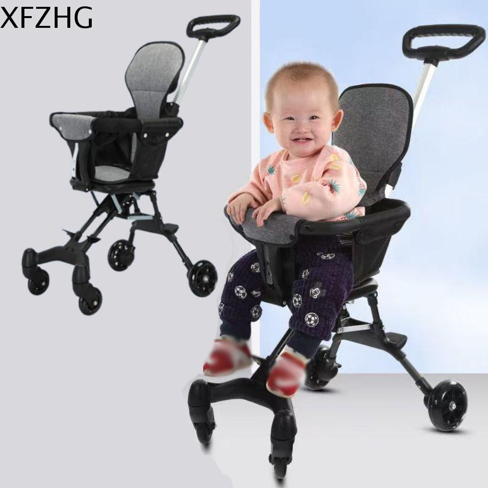 XFZHG แบบพับได้ รถเข็นเดินทางสี่ล้อ 360 °   ล้อ ระบายอากาศได้ รถเข็นเด็กแบบสองทาง ง่าย ปรับได้ รถเข็นเด็กพับได้ กลางแจ้ง