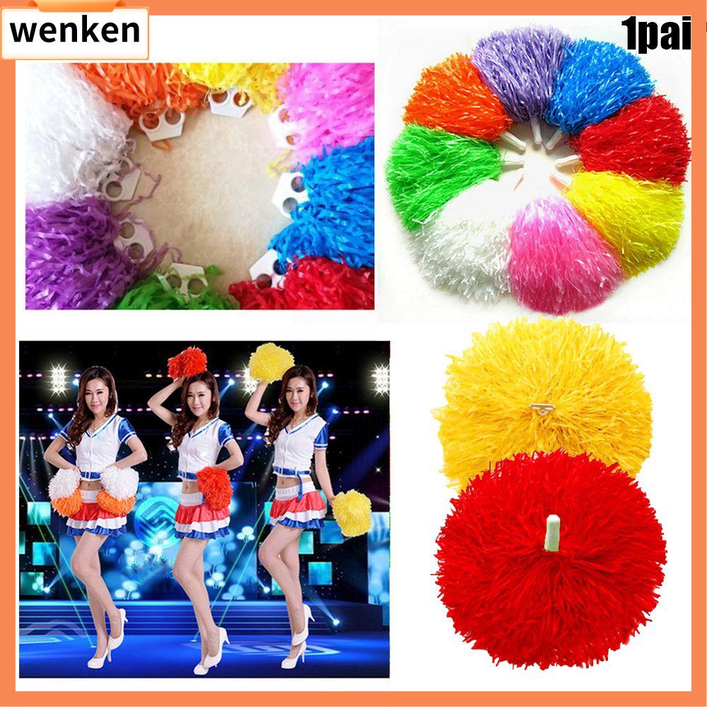 WENKEN 1pair 2 phong cách Tay cầm lỗ đôi Hoa thi Người trang trí tiệc khiêu vũ Đồ dùng thể thao của Câu lạc bộ Hoạt náo viên pompoms Bóng cổ vũ Cheerleading