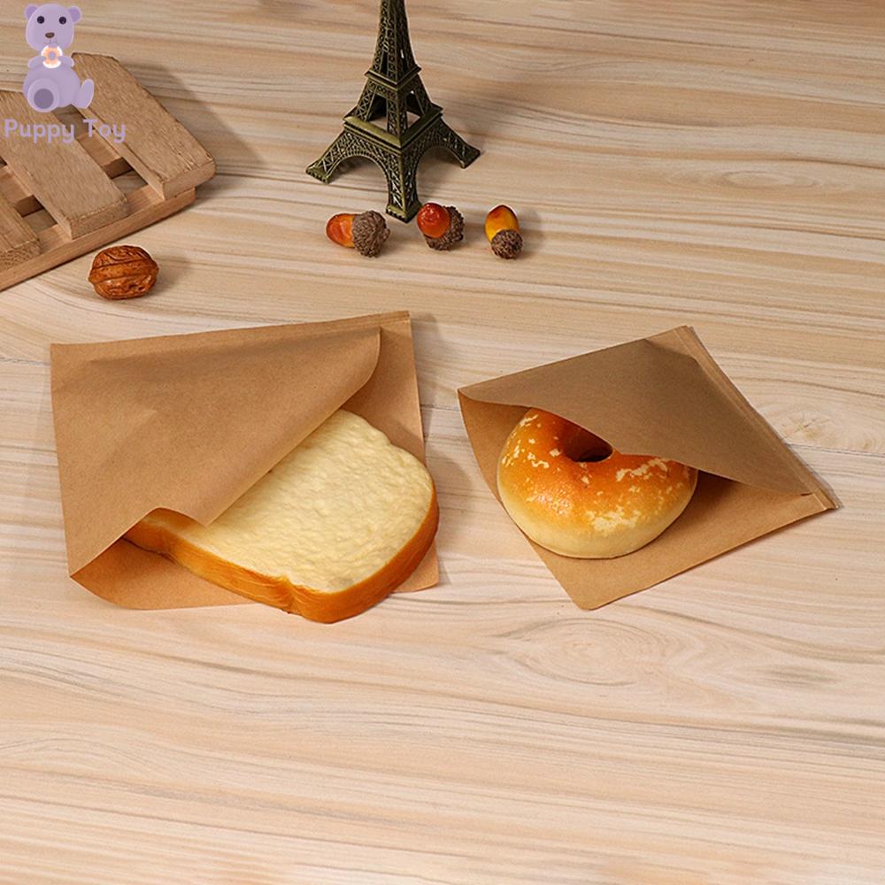TESDFD Dùng một lần 200 chiếc bánh hamburger Túi chống dầu Bao bì Bánh mì sandwich Cung cấp nhà hàng Túi bảo quản thực phẩm Túi Túi giấy kraft