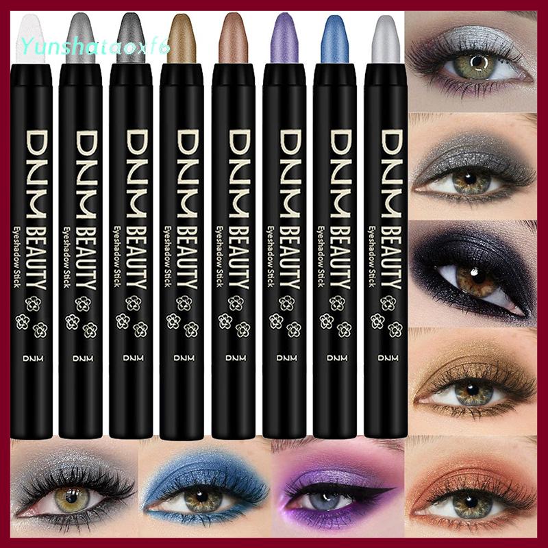 yunshataoxf 8pcs kim loại màu đỏ nâu Eyeshadow bút chì kéo dài không thấm nước Eyeshadow Gậy cao sắc tố ánh sáng lung linh long lanh bóng mắt thanh