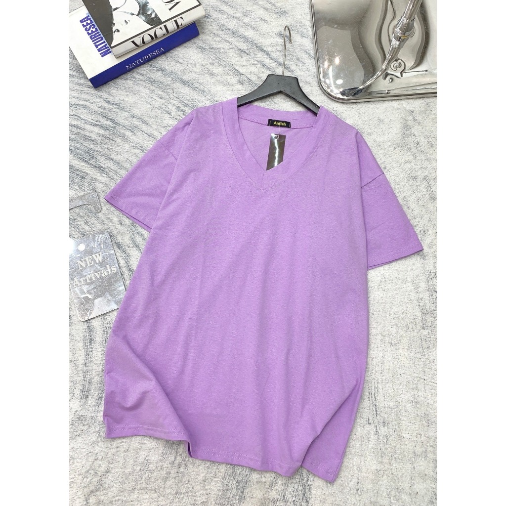 Áo phông nữ CỔ TIM chất cotton giấy mát lạnh