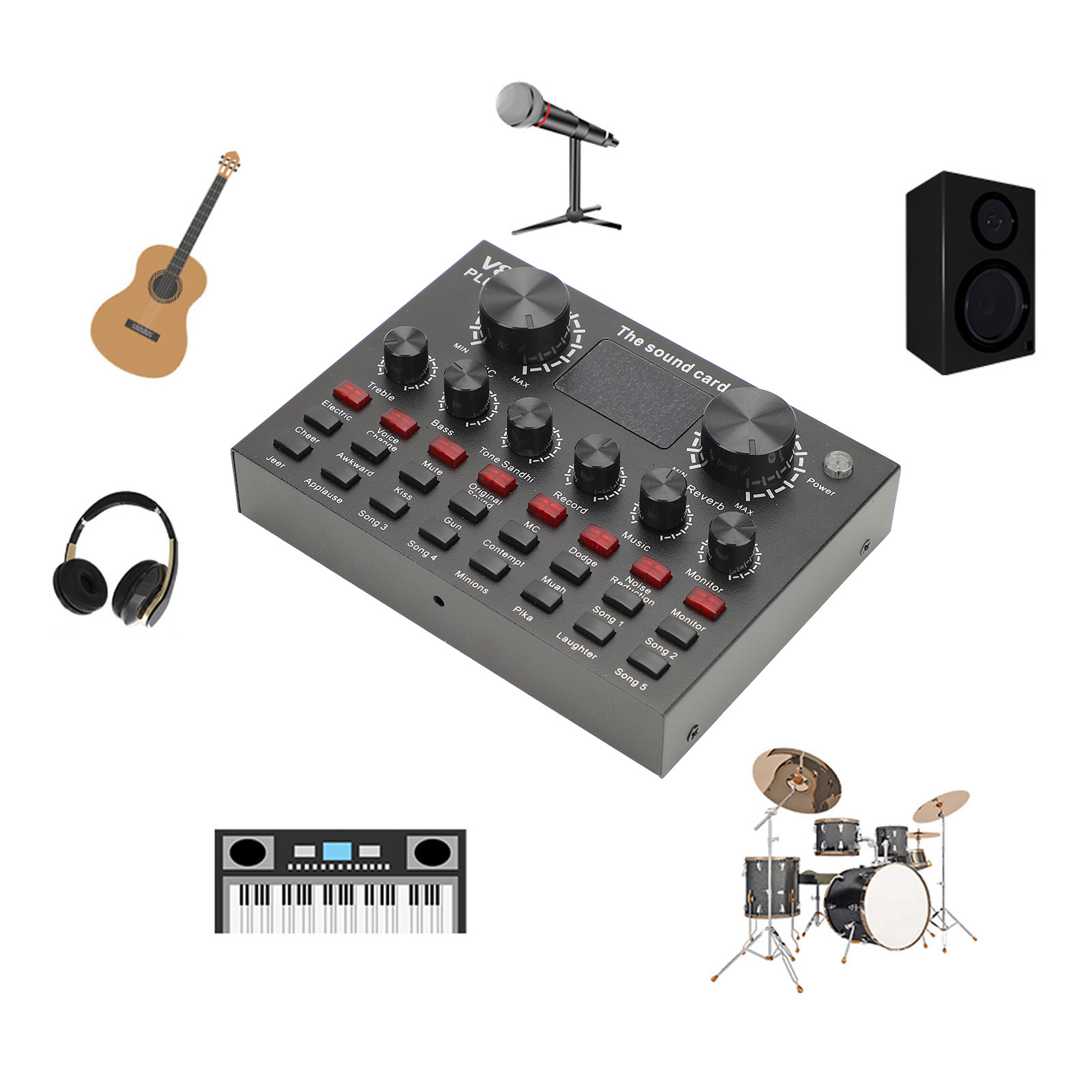 Sống Card Âm Thanh Di Động KTV Card Âm Thanh Đa Năng Cho Karaoke