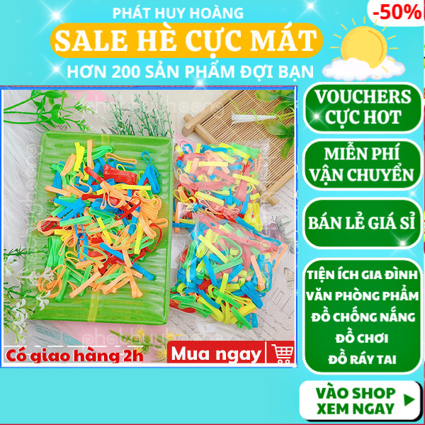 Túi 50Gr chun buộc tóc nhiều màu ✓Chun cột tóc ✓Thun cột tóc ✓ Giá rẻ ✓ Phát Huy Hoàng