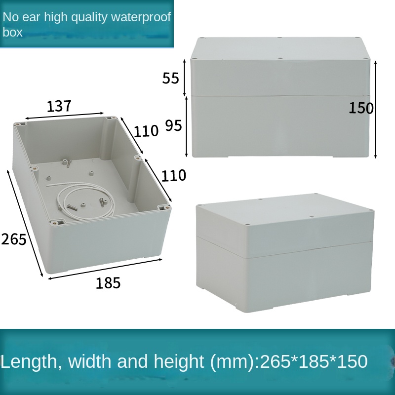 Vỏ Nhựa Chống Nước 265x185x150 mm | Kehua F-type Xám Công Nghiệp IP65 Hộp Tủ Điều Khiển Tự Động Hóa Công Nghiệp