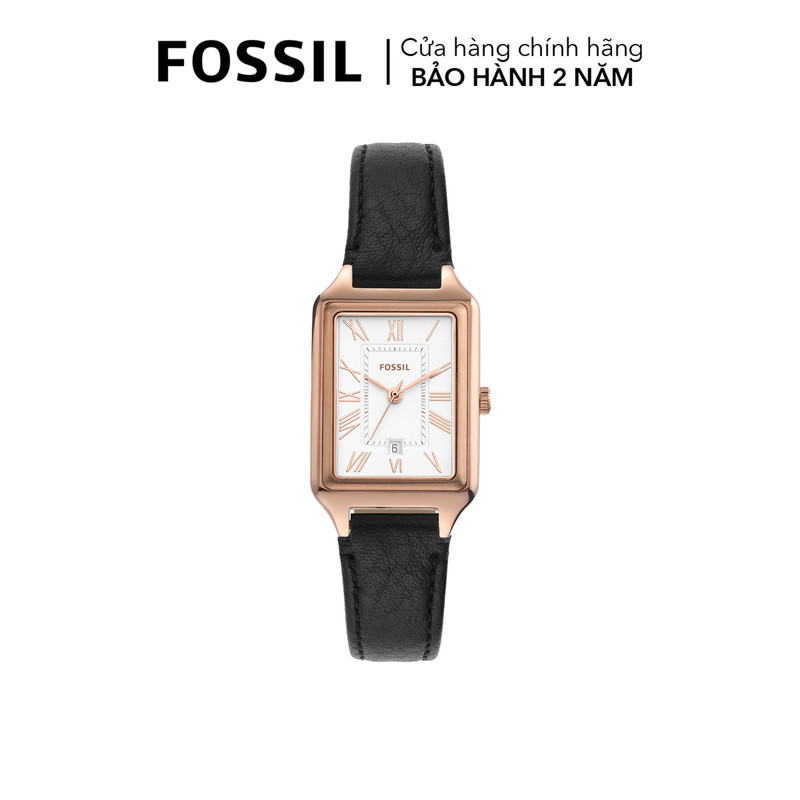 Đồng hồ nữ Fossil Raquel dây da, mặt 23 MM, màu đen, ES5310