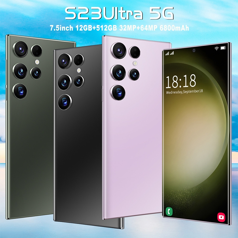 Điện thoại thông minh S23 Ultra 5G Màn hình 7,5 inch HD 12GB + 512GB bộ nhớ mở rộng Android12 AMOLED điện thoại di động giá rẻ điện thoại di động học tập dành cho sinh viên