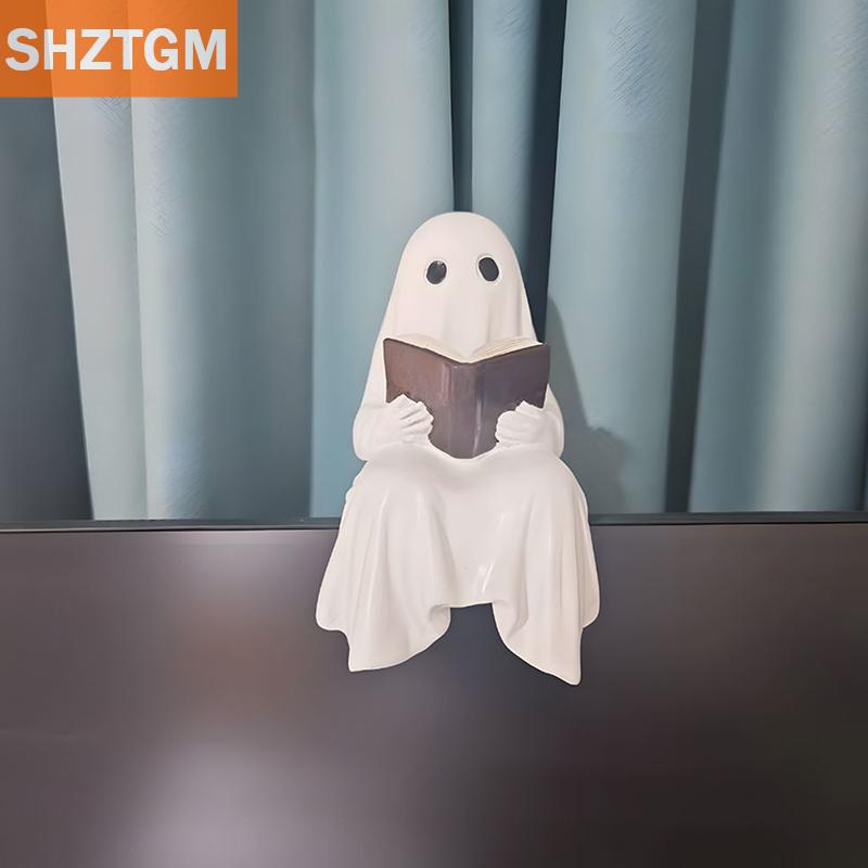 [COD] SHZTGM ฟิกเกอร์ผีฮาโลวีนรูปปั้นผีอ่านหนังสือเรซินผีนั่งรูปปั้นผีสำหรับอ่านหนังสือฮาโลวีนของตกแต่งสำนักงาน ราคา 195 บาท*ส่งฟรี