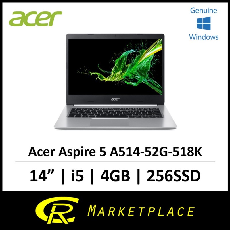 Acer Aspire 5 A514-52G-518K Intel i5 4GB DDR4 256SSD Laptop with MX250 Graphics (Black)