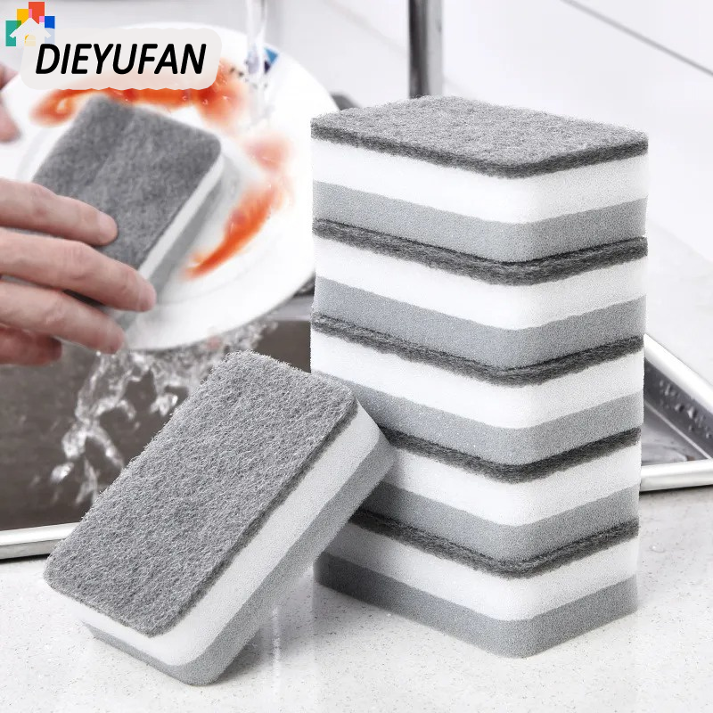 DIEYUFAN 1ผ้าขนหนูทำความสะอาดชามโฟมทะเลสองด้านที่ใช้ในห้องครัว ราคา 10 บาท*ส่งฟรี