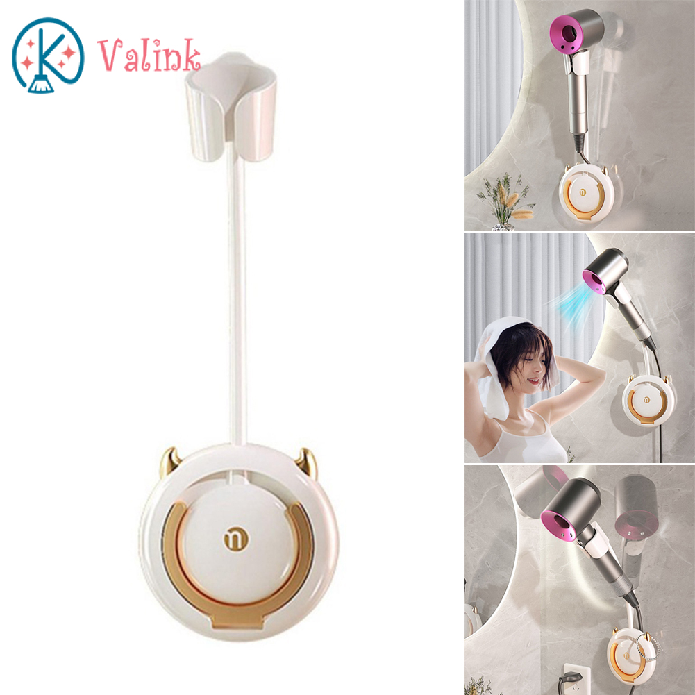 Valink Máy sấy tóc treo tường giá linh hoạt kệ đỡ Máy sấy tóc đấm miễn phí Máy sấy tóc Khung giá đỡ
