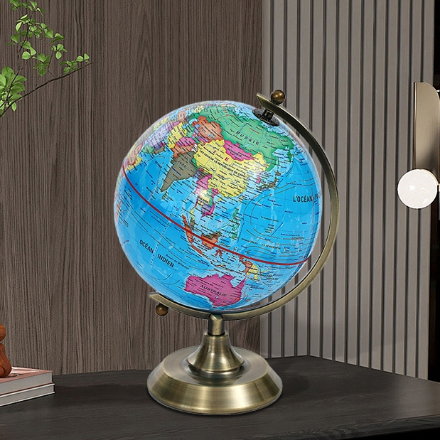 Eyre Ornamen kantor globe gaya retro Inggris untuk siswa Hadiah Hari Anak Braket sikat perunggu definisi tinggi English retro style globe office ornaments students special Childrens Day gift high-definition bronze brushed bracket