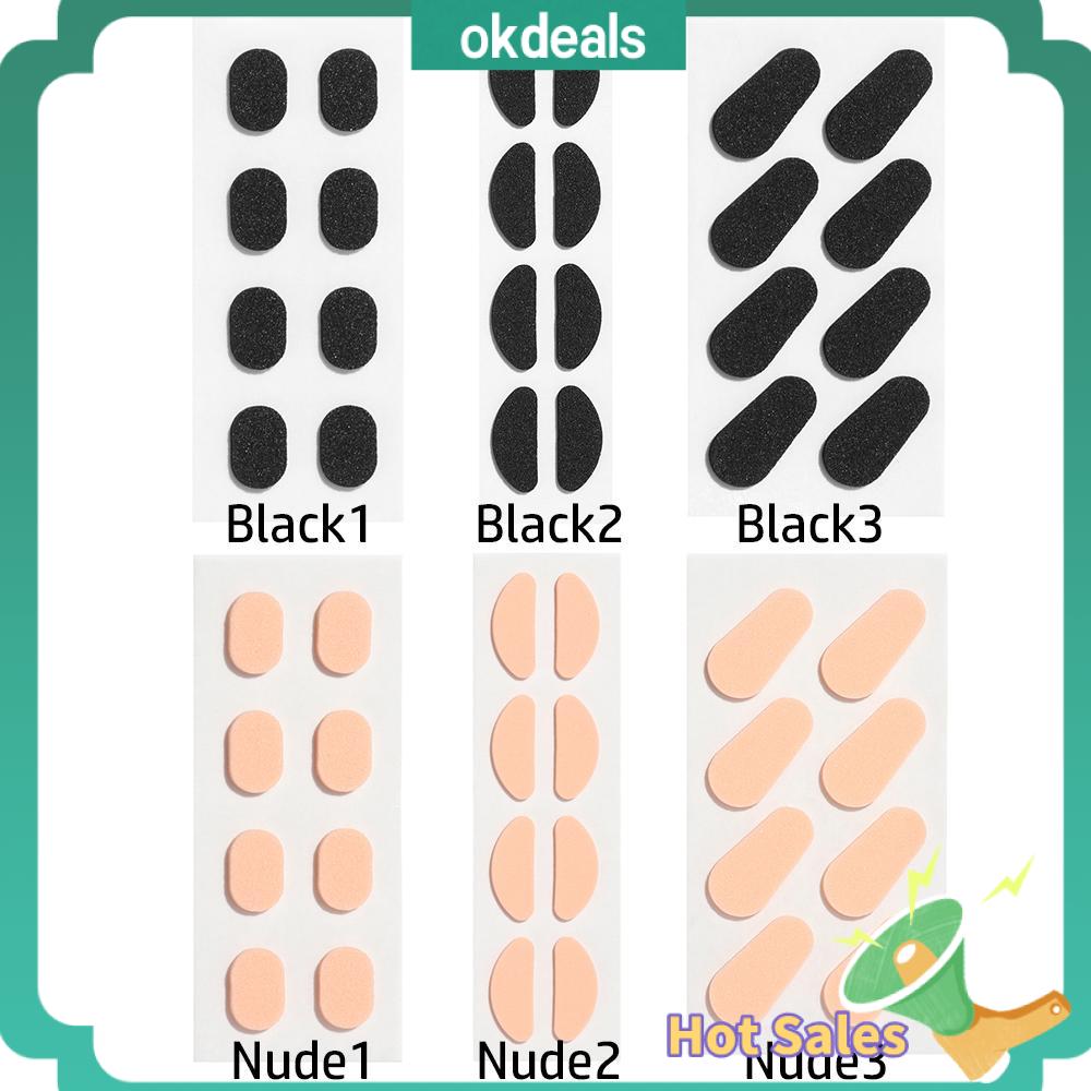 OKDEALS 4 Pairs 1.5mm Unisex Không có nếp nhăn Giá đỡ kính Tự dính Chống trượt Miếng đệm mũi EVA Kính mắt Nosepads
