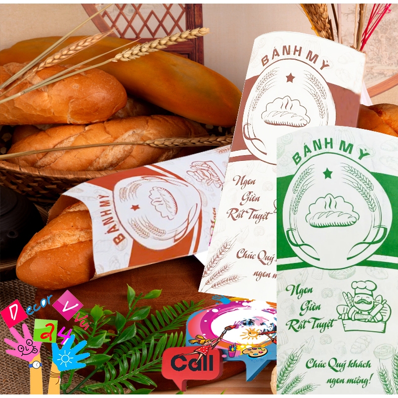 Hot Combo 500 Paper Bags for Roasted Pork Bread, Pate, Fish Cake 14X25Cm | Wholesale and Retail, Order According to Request
