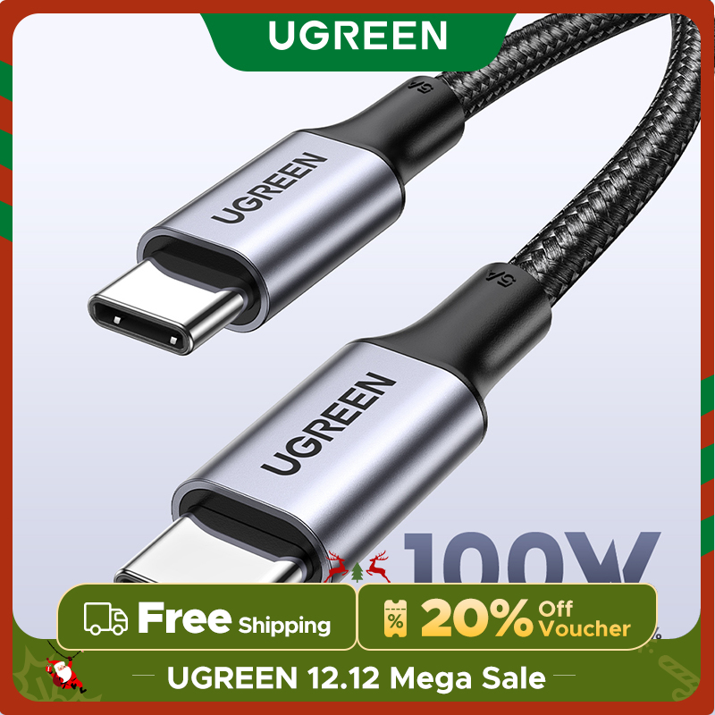 Cáp Sạc UGREEN Type C to Type C PD 100W PPS Sạc Nhanh Cáp Sạc Dành cho Apple MacBook Air 2020/MacBook Pro 2018 SAMSUNG S24 S23 S22 Xiaomi 11t Xiaomi 12t Note 10/S10 HUAWEI Matebook iPad Pro Model：70427