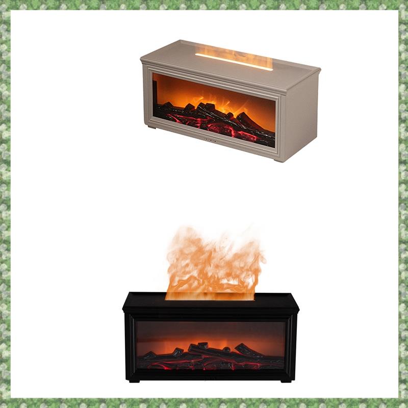 Fireplace Aroma Diffuser Flame Humidifier Waterless Auto-Off with Remote and Realistic Fireplace Night Light