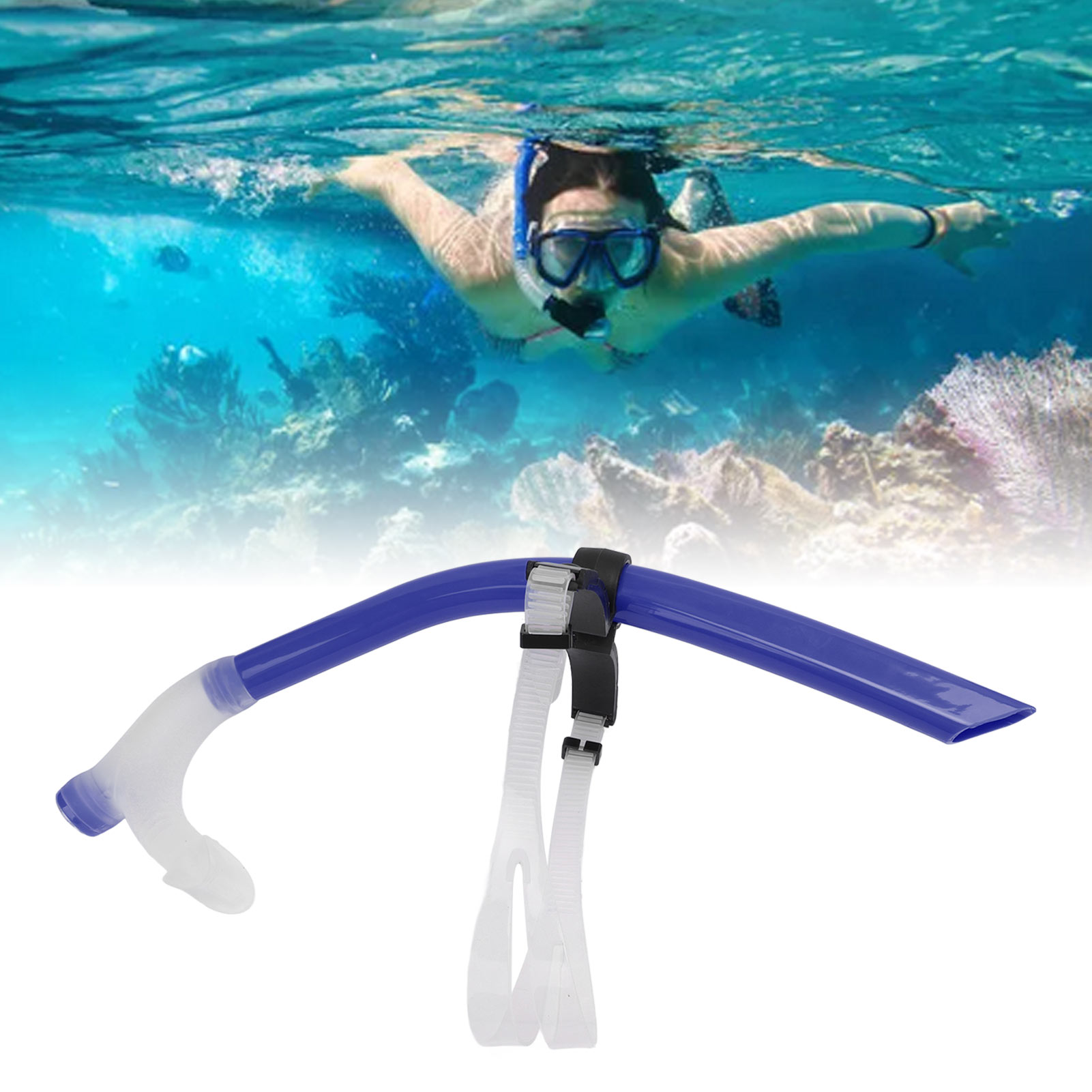 Rengu silikon simsnorkel silikon justerbar đầu nẹp simsnorkel FR dykning (màu hồng trong suốt)