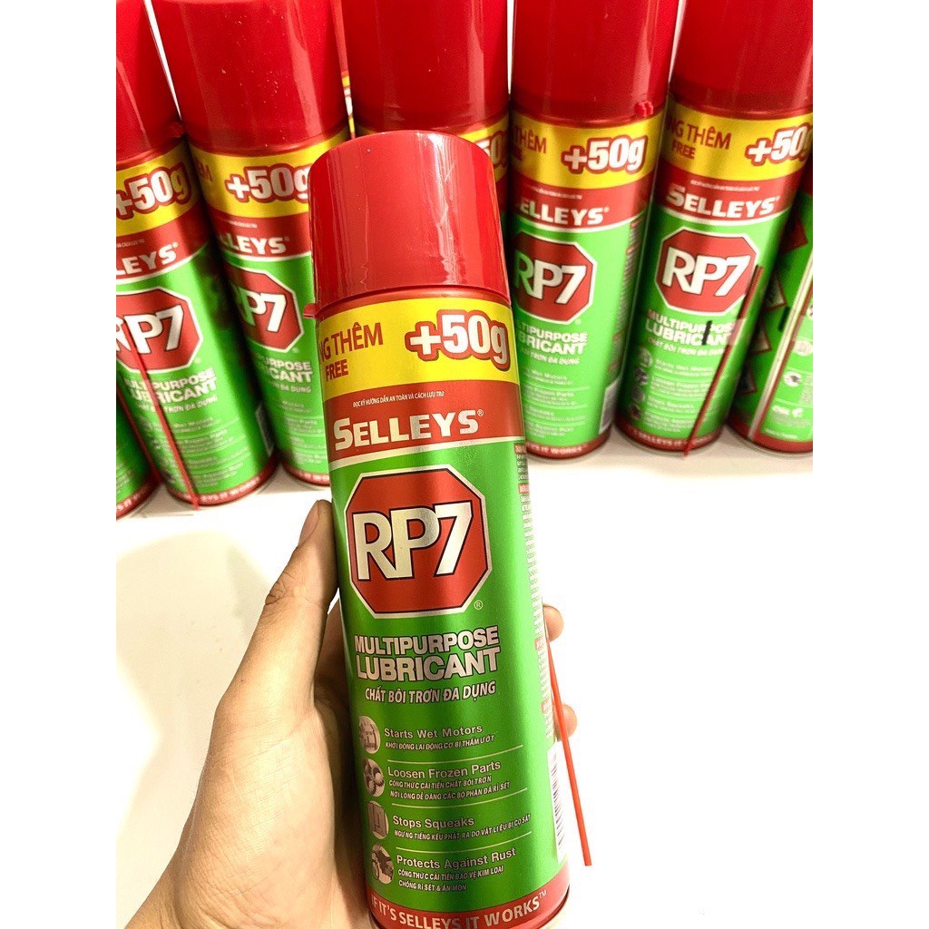 Rp7 CHÍNH HÃNG Selleys 350g XỊN- Bình Xịt Chống Rỉ Sét, Bôi Trơn Sên Xích Xe Đạp, Động Cơ, Dưỡng Sên Xe Máy TVS
