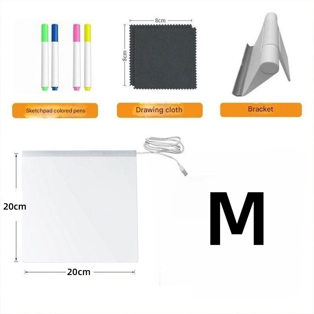 15/20/30CM Acrylic LED Glowing Drawing Board for Kids Luminous Writing Board Reusable With Colorful Pens Creative Gift