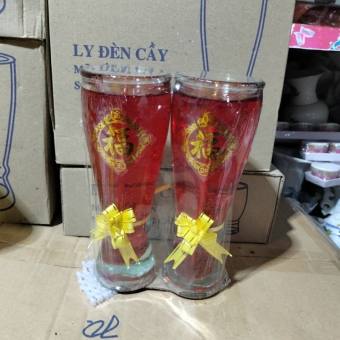 Đèn cầy ly lớn cao 20 cm QA40/Cặp đèn ly đại màu vàng màu đỏ cháy khoảng 3 ngày