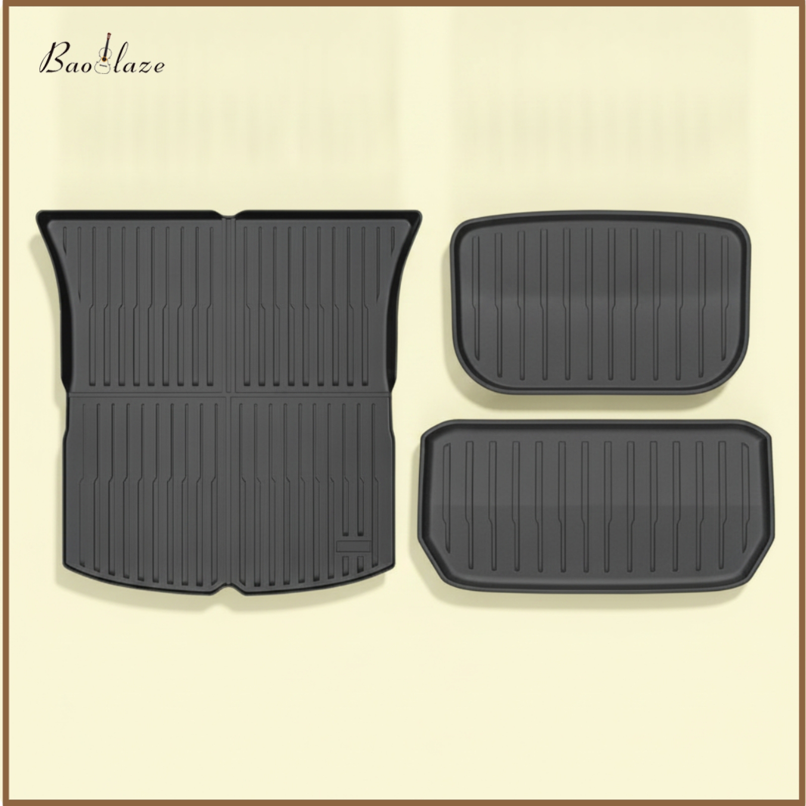 Baoblaze Waterproof Custom Fit Trunk Mat Non-Slip Surface TPE Car Floor Liners Deep Channel Design Full Vehicle Floor Protector Kit Odorless for Pet Owners ราคา 4,010 บาท*ส่งฟรี