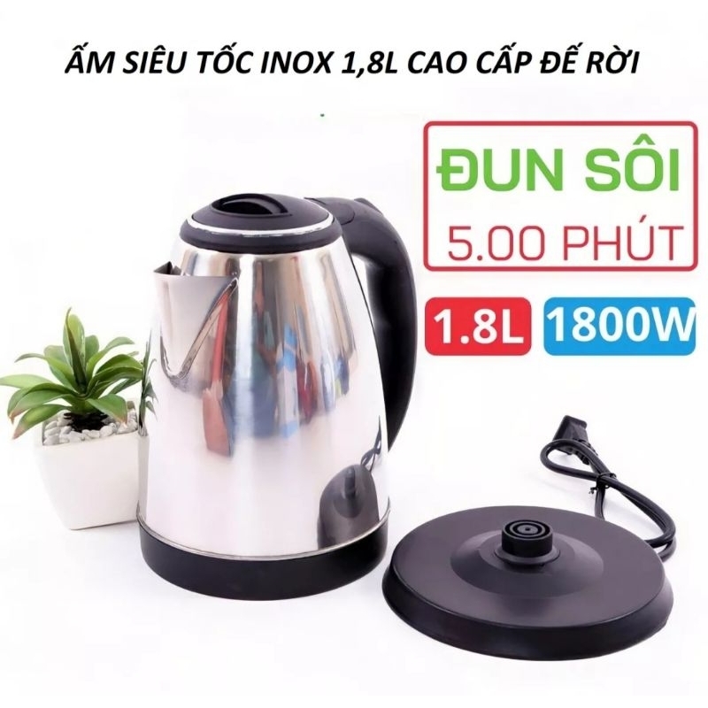 Ấm siêu tốc 1,8L inox 304