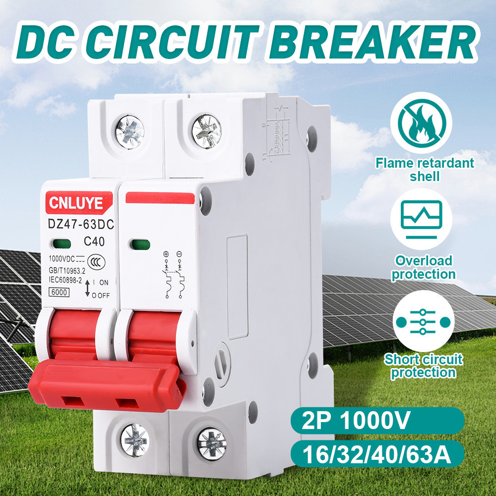 Mini 2P Solar Circuit Breaker, DC 1000V, 16A-63A